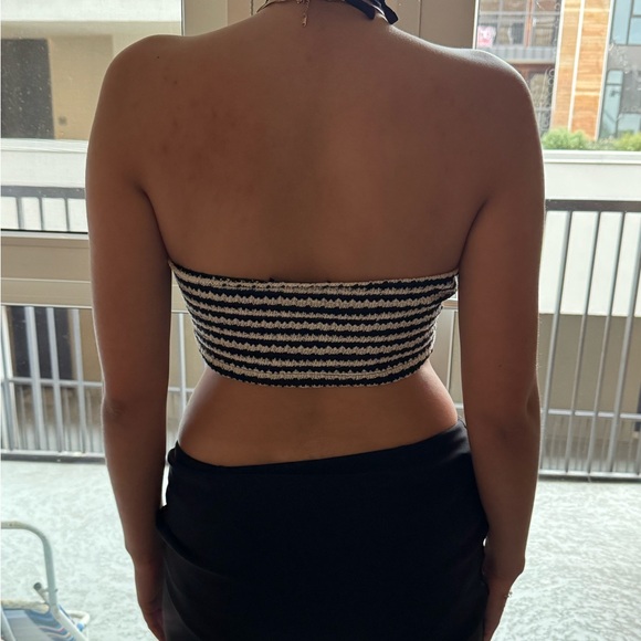 Nasty Gal Black and White Striped Crop Top - Picture 3 of 3